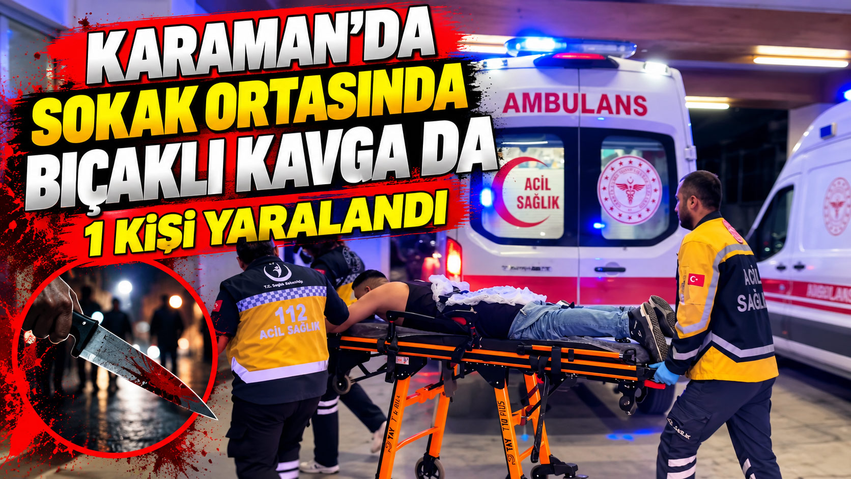  Karaman’da sokak ortasında bıçaklı kavga 1 yaralı
